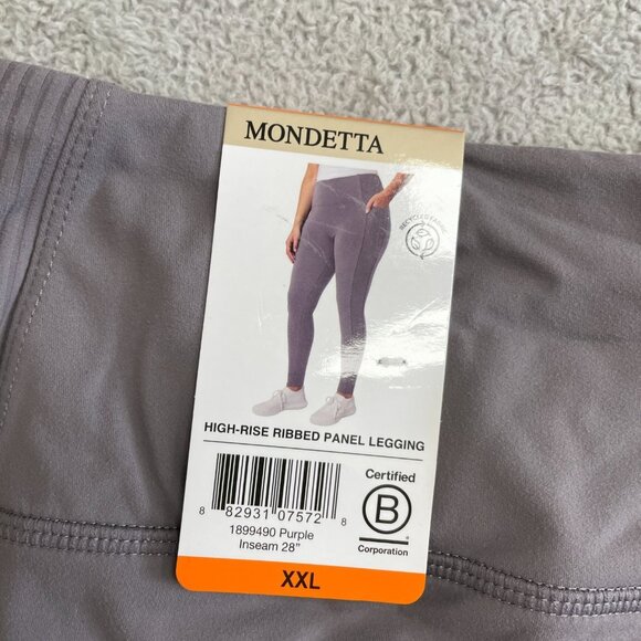 NEW Mondetta High-Rise Ribbed Panel Leggings XXL Side Pockets - Picture 3 of 10
